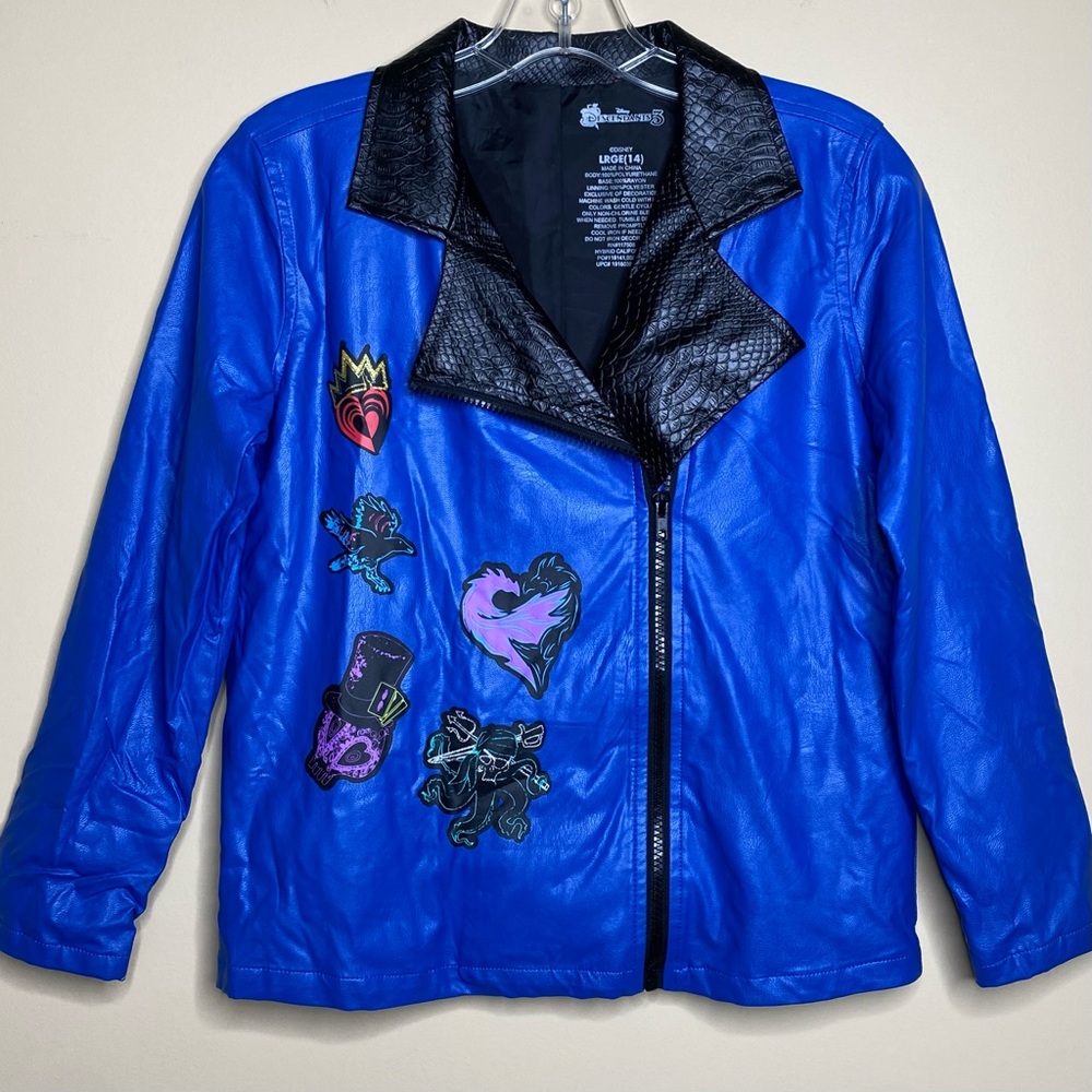 Disney Descendants 3 Jacket Girls 14 L Wickedly Fierce Costume Moto Evie Faux Le